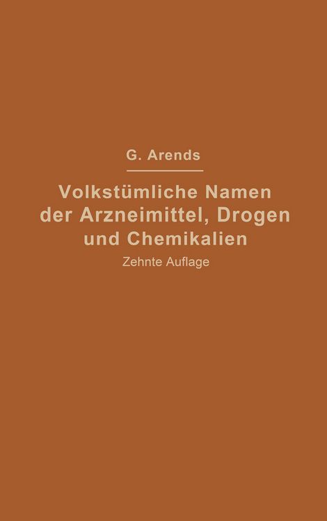 Produktbild: Volkst&uuml;mliche Namen der Arzneimittel, Drogen und Chemikalien