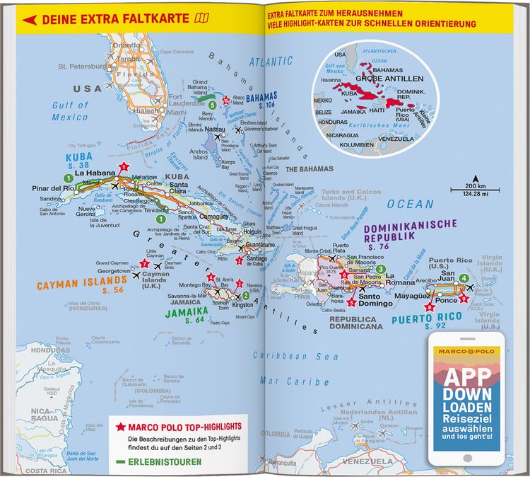 Produktbild: MARCO POLO Reisef&uuml;hrer Karibik, Gro&szlig;e Antillen, Dominikanische Republik, Puerto Rico, Kuba, Jamaika, Bahamas, Cayman Islands