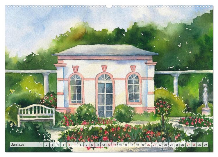 Produktbild: Frankfurt in Aquarell (hochwertiger Premium Wandkalender 2026 DIN A2 quer), Kunstdruck in Hochglanz
