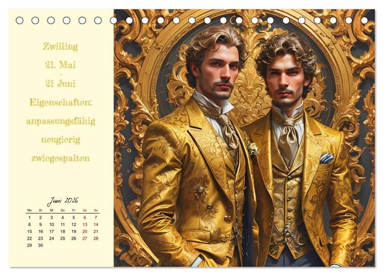 Produktbild: Stellarische M&auml;nnlichkeit (Tischkalender 2026 DIN A5 quer), CALVENDO Monatskalender
