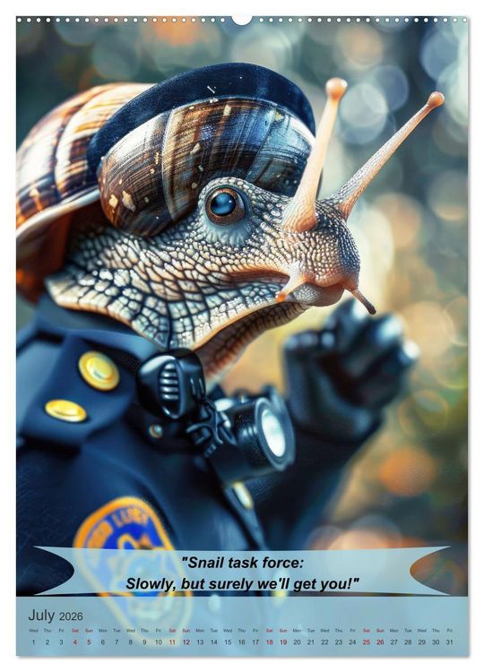 Produktbild: Animalistic and funny police officers (High Quality Premium Wall Calendar 2026 DIN A2 portrait),CALVENDO 12 Month Wall Calendar