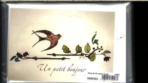 Produktbild: Un petit bonjour: pack de 10 cartes oiseau