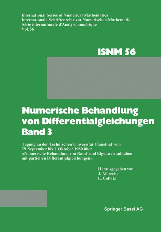 Produktbild: Numerische Behandlung von Differentialgleichungen Band 3