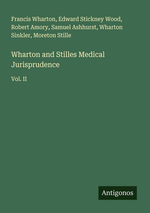 Produktbild: Wharton and Stilles Medical Jurisprudence