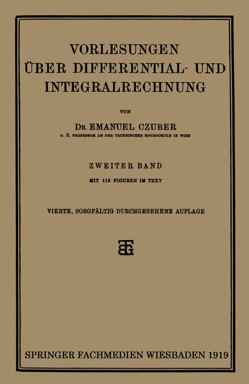 Produktbild: Vorlesungen &Uuml;ber Differential- und Integralrechnung