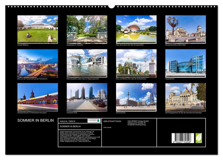 Produktbild: SOMMER IN BERLIN (hochwertiger Premium Wandkalender 2026 DIN A2 quer), Kunstdruck in Hochglanz