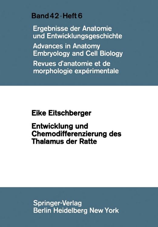 Produktbild: Entwicklung und Chemodifferenzierung des Thalamus der Ratte