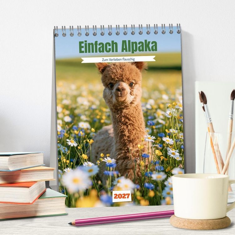 Produktbild: Einfach Alpaka (Tischkalender 2027 DIN A5 hoch), CALVENDO Monatskalender