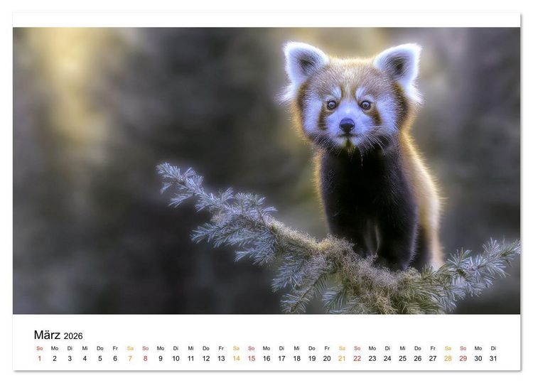 Produktbild: Roter Panda - die Stimme der Wildnis (Tischkalender 2026 DIN A5 quer), CALVENDO Monatskalender