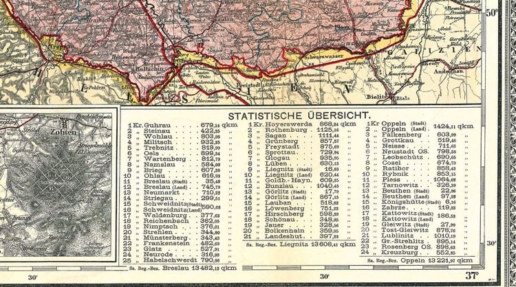 Produktbild: Historische Karte: Provinz SCHLESIEN im Deutschen Reich - um 1910 [gerollt]