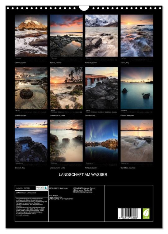 Produktbild: LANDSCHAFT AM WASSER (Wandkalender 2026 DIN A3 hoch), CALVENDO Monatskalender