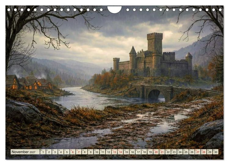 Produktbild: Burgen im Mittelalter (Wandkalender 2027 DIN A4 quer), CALVENDO Monatskalender