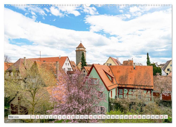 Produktbild: Ein Spaziergang durch Rothenburg ob der Tauber (hochwertiger Premium Wandkalender 2026 DIN A2 quer), Kunstdruck in Hochglanz