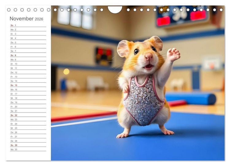 Produktbild: Hamster Olympiade - Der flauschigste Wettkampf des Jahres (Wandkalender 2026 DIN A4 quer), CALVENDO Monatskalender