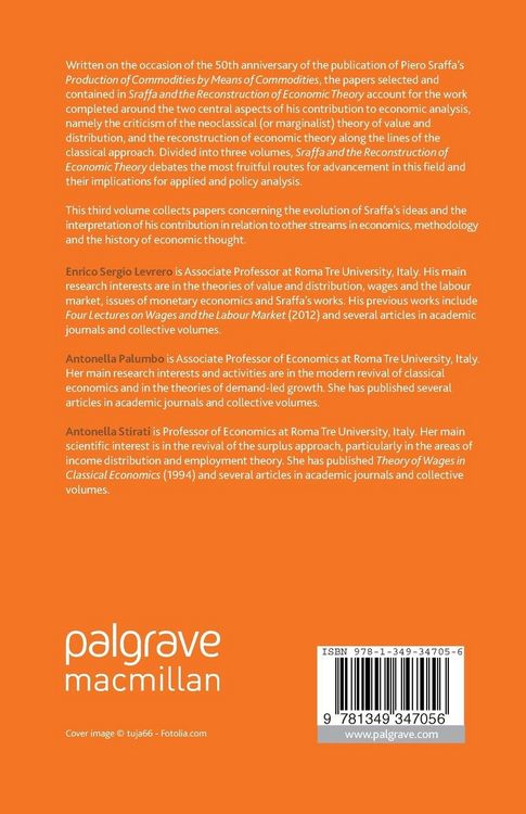 Produktbild: Sraffa and the Reconstruction of Economic Theory: Volume Three