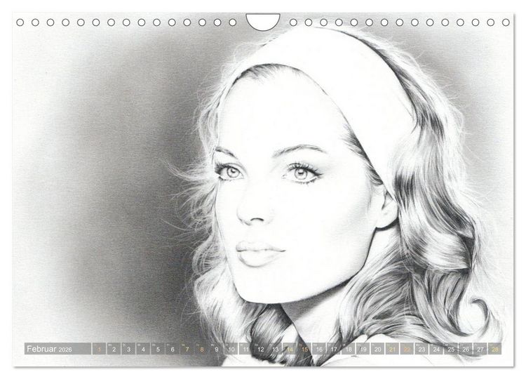 Produktbild: Hollywood Ikonen in Bleistift (Wandkalender 2026 DIN A4 quer), CALVENDO Monatskalender