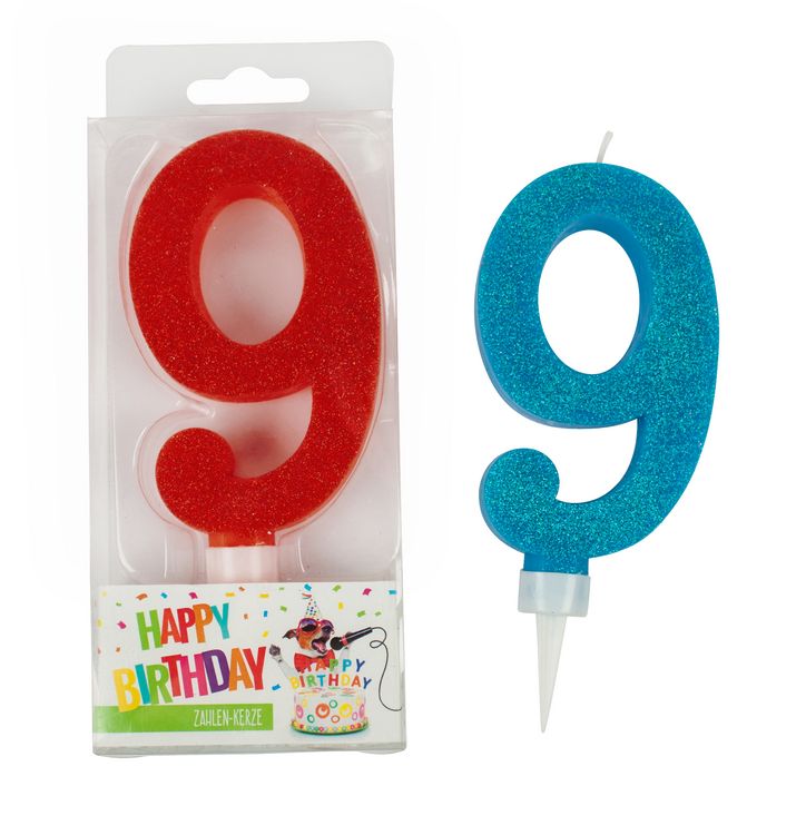 Produktbild: TRENDHAUS&reg; Zahlenkerzen Birthday Fun Glitter Maxi, 9