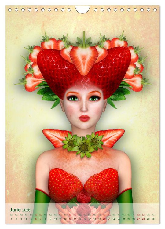 Produktbild: Food Fashion - surreal women's portraits with fruit and vegetable (Wall Calendar 2026 DIN A4 portrait), CALVENDO 12 Month Wall Calendar