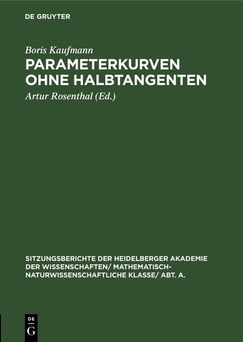 Produktbild: Parameterkurven ohne Halbtangenten