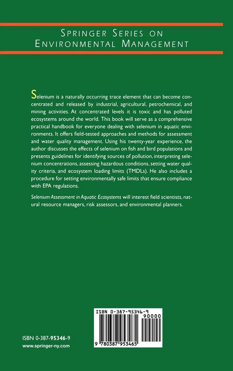 Produktbild: Selenium Assessment in Aquatic Ecosystems