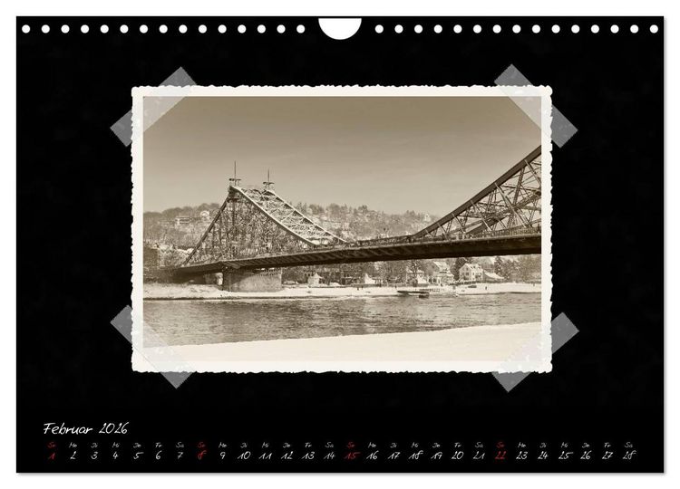 Produktbild: Dresden - Ein Kalender mit Fotografien wie aus einem alten Fotoalbum (Wandkalender 2026 DIN A4 quer), CALVENDO Monatskalender
