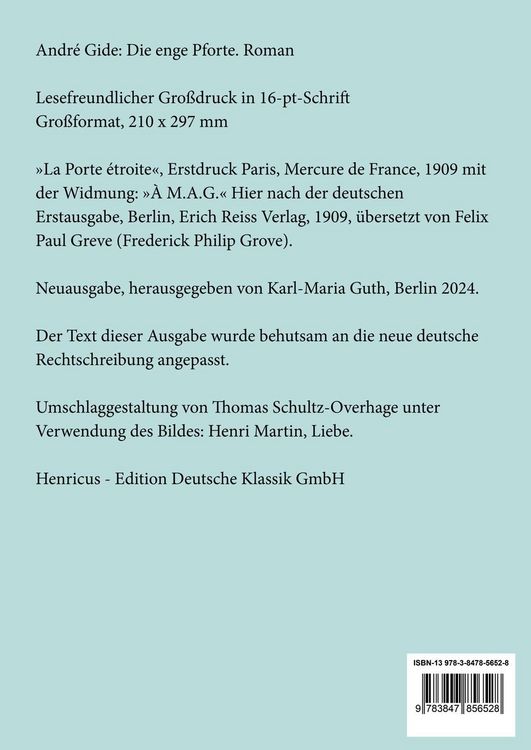 Produktbild: Die enge Pforte (Gro&szlig;druck)