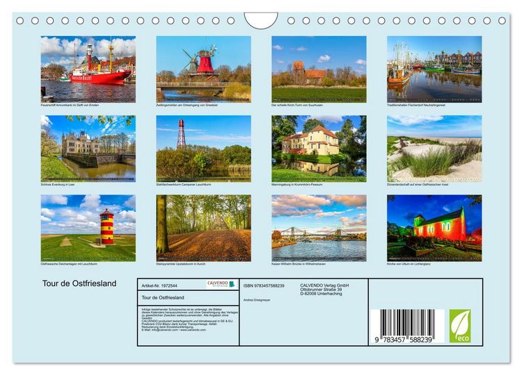 Produktbild: Tour de Ostfriesland (Wandkalender 2026 DIN A4 quer), CALVENDO Monatskalender