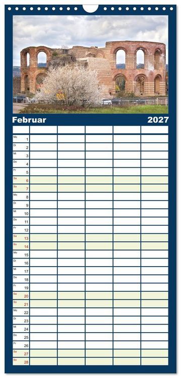 Produktbild: Familienplaner 2027 - R&Ouml;MERSTADT TRIER mit 5 Spalten (Wandkalender, 21 x 45 cm) CALVENDO