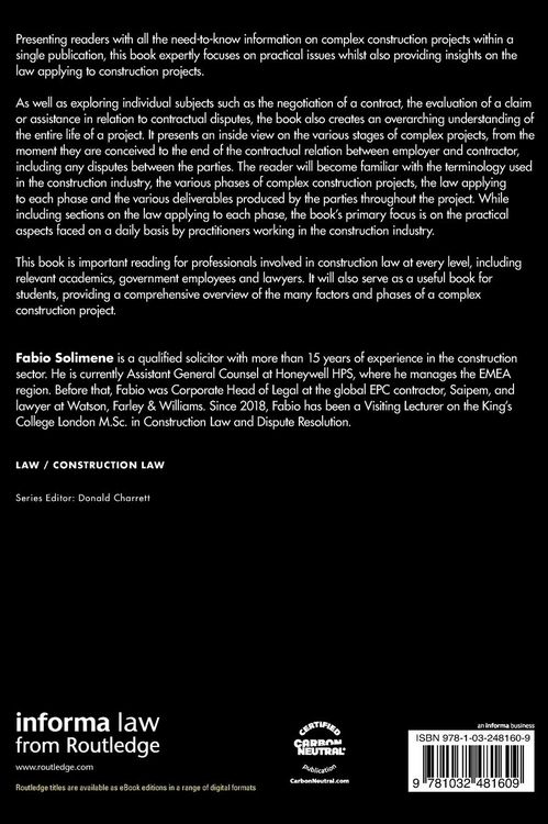 Produktbild: The Law and Practice of Complex Construction Projects