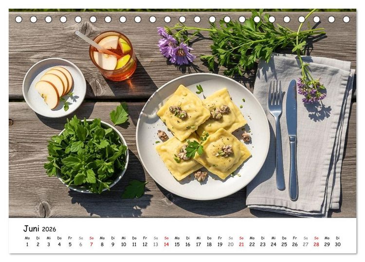 Produktbild: Schw&auml;bischer Maultaschen-Kalender (Tischkalender 2026 DIN A5 quer), CALVENDO Monatskalender