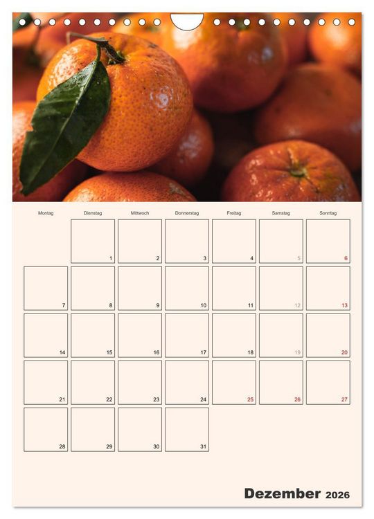 Produktbild: Obst Kalender - GESUND DURCH DAS JAHR (Wandkalender 2026 DIN A4 hoch), CALVENDO Monatskalender