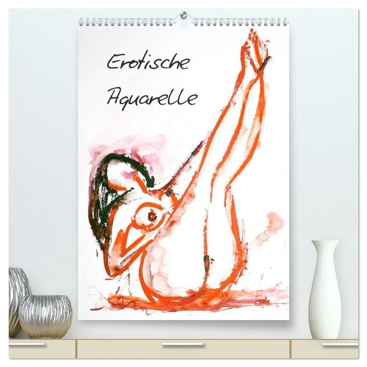 Produktbild: Erotische Aquarelle (hochwertiger Premium Wandkalender 2026 DIN A2 hoch), Kunstdruck in Hochglanz