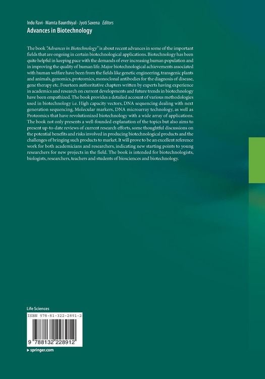 Produktbild: Advances in Biotechnology