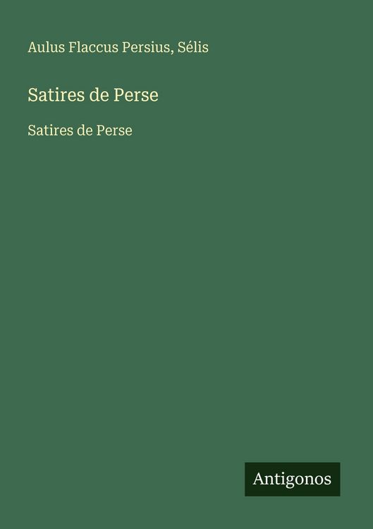 Produktbild: Satires de Perse