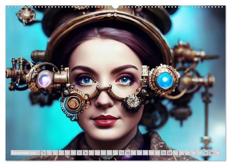 Produktbild: Starke Frauen - Steampunk Lebenswelten (hochwertiger Premium Wandkalender 2026 DIN A2 quer), Kunstdruck in Hochglanz
