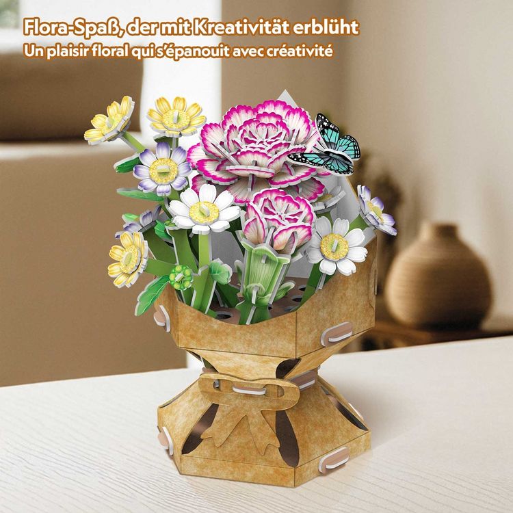 Produktbild: CUBICFUN - 3D Puzzle Blumentopf Nelke 134 Teile