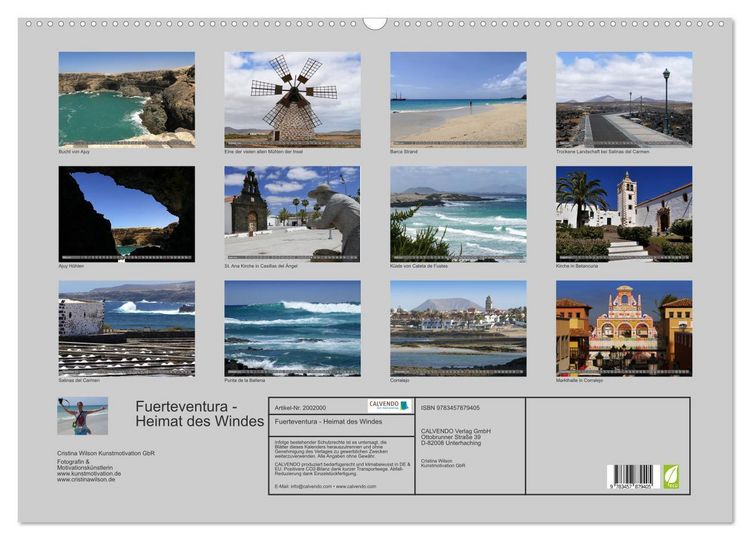 Produktbild: Fuerteventura - Heimat des Windes (Wandkalender 2026 DIN A2 quer), CALVENDO Monatskalender
