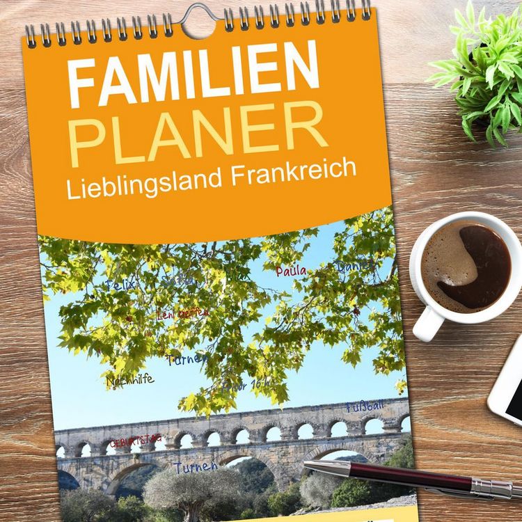 Produktbild: Familienplaner 2026 - Lieblingsland Frankreich mit 5 Spalten (Wandkalender, 21 x 45 cm) CALVENDO