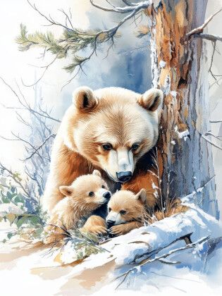 Produktbild: CALVENDO Puzzle Eine B&auml;rin mit ihren Jungen | 1000 Teile Lege-Gr&ouml;&szlig;e 64x48cm Foto-Puzzle f&uuml;r gl&uuml;ckliche Stunden