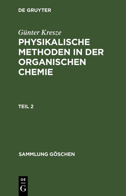 Produktbild: Physikalische Methoden in der organischen Chemie. Teil 2