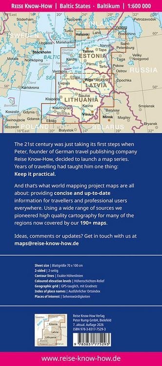Produktbild: Reise Know-How Landkarte Baltikum | Baltic States (1:600.000): Estland, Lettland, Litauen und Region Kaliningrad