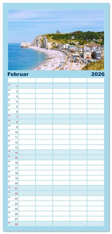 Produktbild: Familienplaner 2026 - Normandie. Poesie in Frankreichs Norden mit 5 Spalten (Wandkalender, 21 x 45 cm) CALVENDO