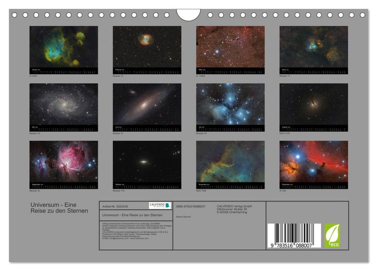 Produktbild: Universum - Eine Reise zu den Sternen (Wandkalender 2026 DIN A4 quer), CALVENDO Monatskalender