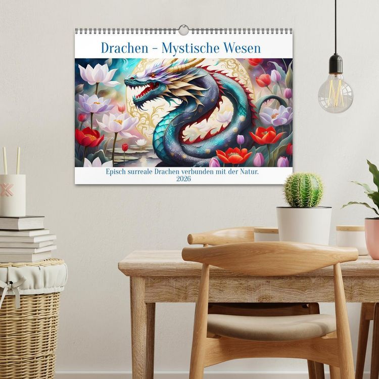 Produktbild: Drachen - Mystische Wesen (Wandkalender 2026 DIN A3 quer), CALVENDO Monatskalender