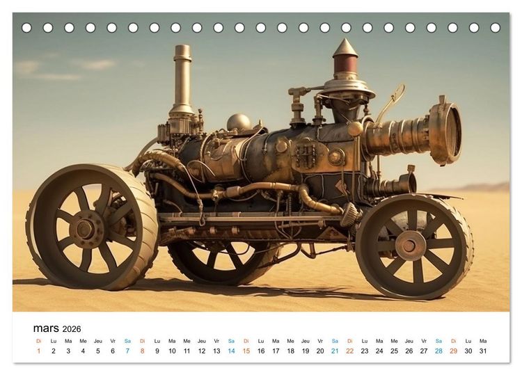Produktbild: M&eacute;caniques fantastiques (Calendrier de bureau 2026 DIN A5 vertical), CALVENDO calendrier mensuel