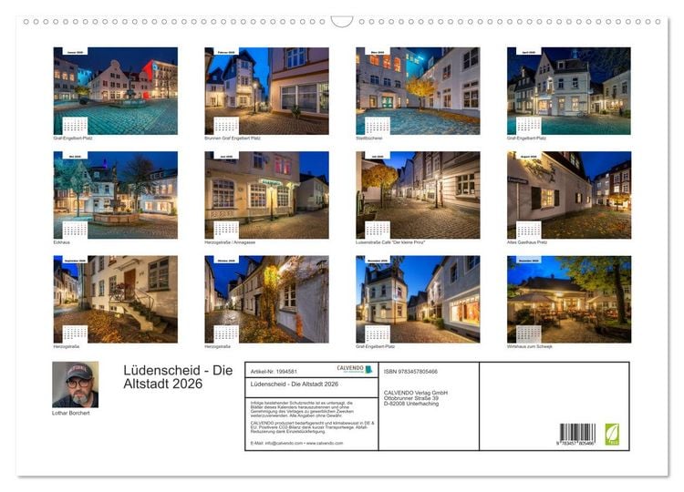 Produktbild: L&uuml;denscheid - Die Altstadt 2026 (Wandkalender 2026 DIN A2 quer), CALVENDO Monatskalender