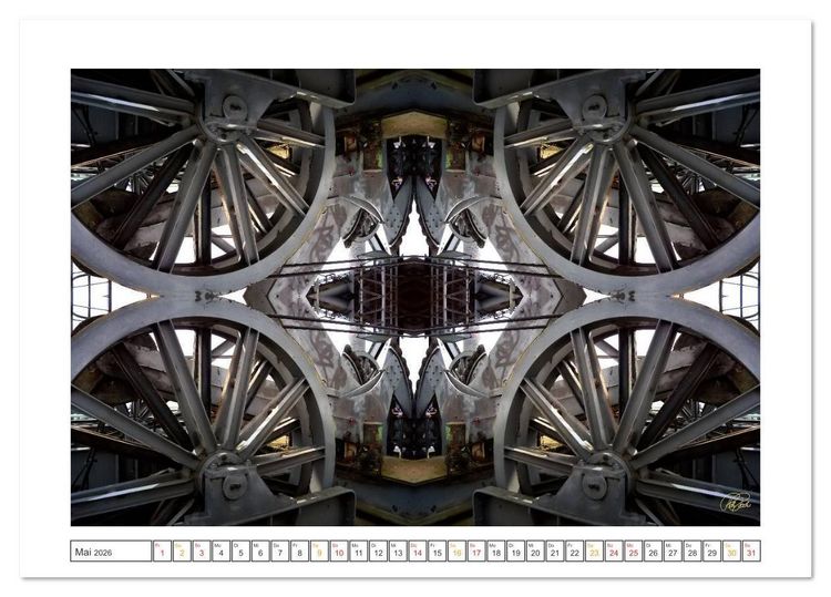 Produktbild: Faszination Spiegelung - Industrie und Technik (Tischkalender 2026 DIN A5 quer), CALVENDO Monatskalender