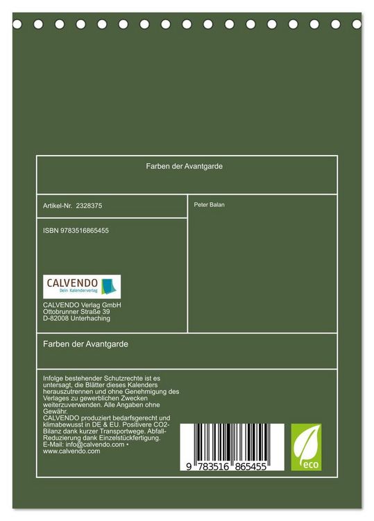 Produktbild: Farben der Avantgarde (Tischkalender 2027 DIN A5 hoch), CALVENDO Monatskalender