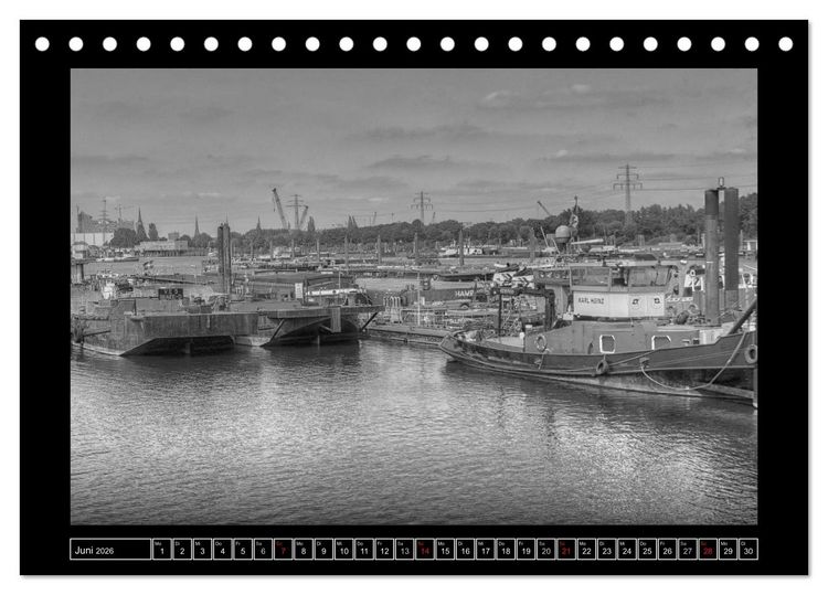 Produktbild: Hamburg Kuntergrau (Tischkalender 2026 DIN A5 quer), CALVENDO Monatskalender