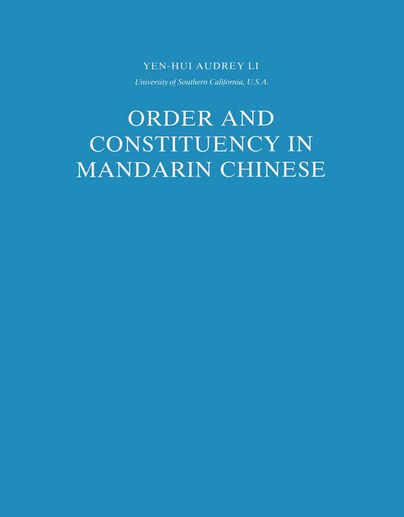 Produktbild: Order and Constituency in Mandarin Chinese